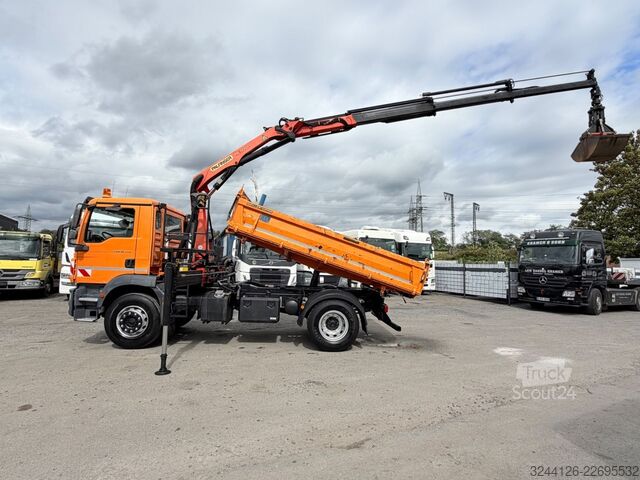 Camion benne MAN TGM 18.340BB/Meiller+PalfingerPK11001B+Greifer