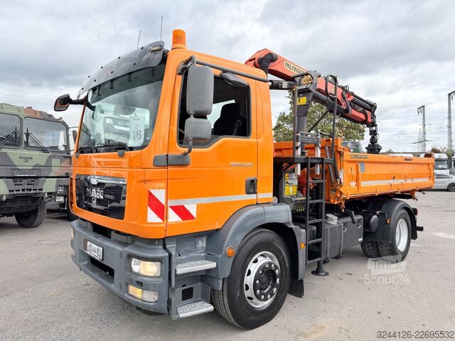 Camion benne MAN TGM 18.340BB/Meiller+PalfingerPK11001B+Greifer