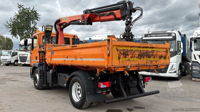 Camion benne MAN TGM 18.340BB/Meiller+PalfingerPK11001B+Greifer
