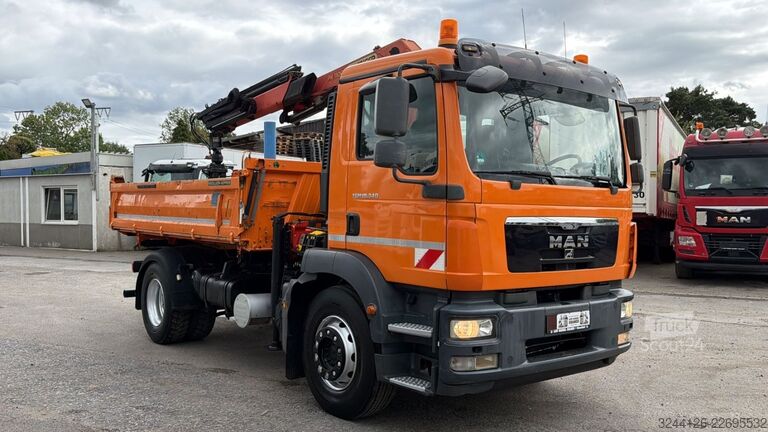 Camion benne MAN TGM 18.340BB/Meiller+PalfingerPK11001B+Greifer