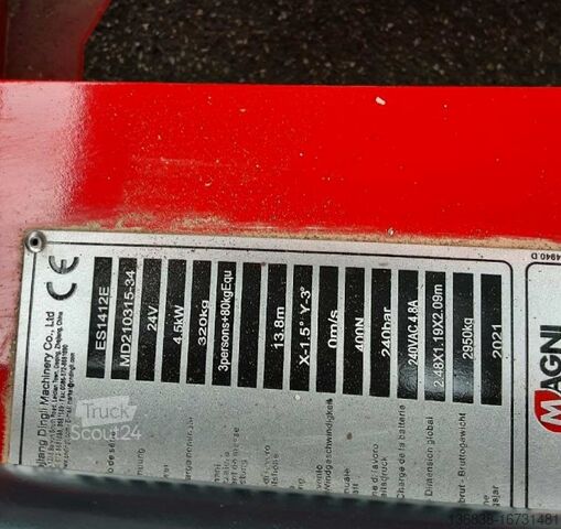 Liftαλίδι ανελκυστήρα MAGNI ES1412E 14 m Elektro