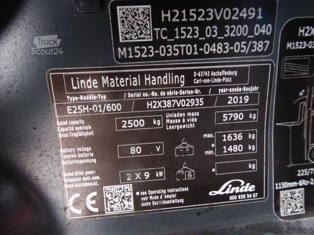 Voorlader vorkheftruck Linde E25HL-01/600