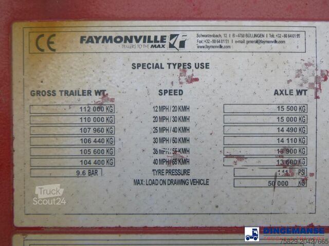 Žemas krautuvas Faymonville 4-axle lowbed trailer 88t STBZ-4AV