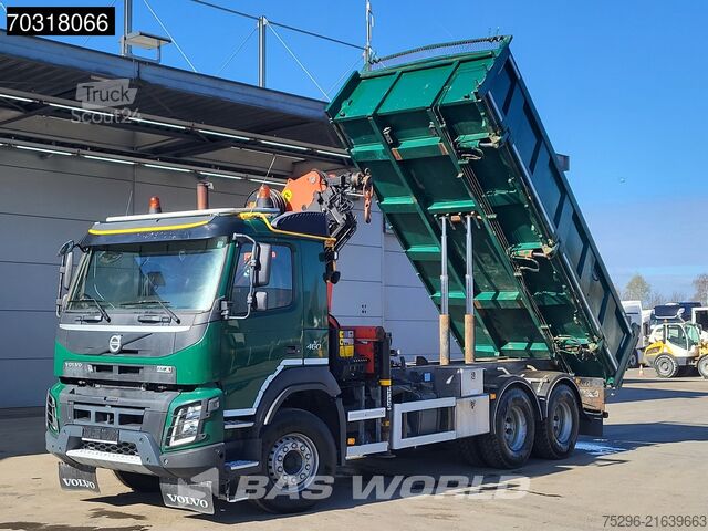Kipper met kraan Volvo FMX 460 6X4 Palfinger PK24001-K Kran Crane 12m3...