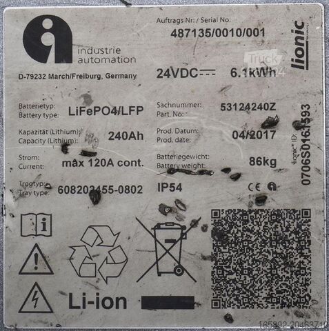 Gabelstaplerbatterie Industrie Automation 24 Volt 240 Ah