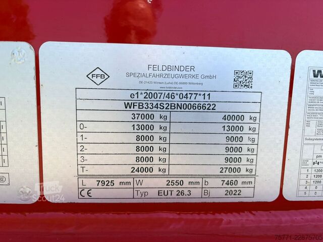 Silo Feldbinder EUT 26.3  NACZEPA SILOS DO SUBSTANCJI PŁYNNYCH
