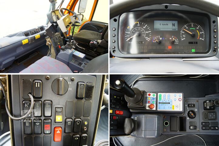 Autocarro ribaltabile Mercedes-Benz UNIMOG U400 /TÜV/Hydros./VarioPilot/Salzstreuer 4m³