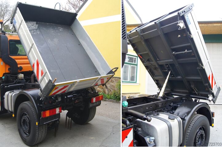 Autocarro ribaltabile UNIMOG U400 Mercedes-Benz/TÜV /Hydrostat/VarioPilot/Salzstreuer 4m³