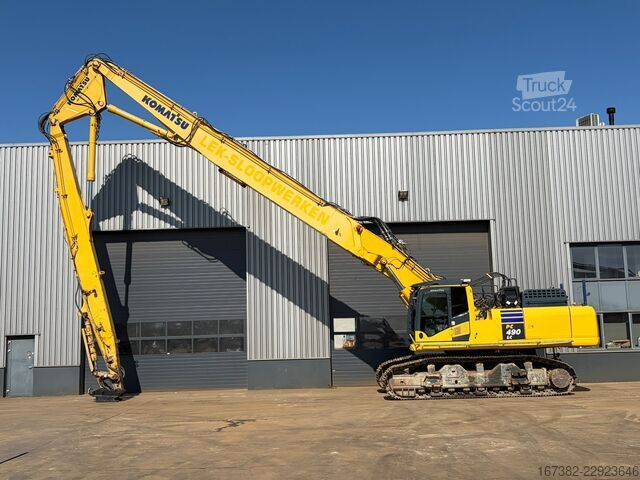 Pásový bagr Komatsu PC490HRD-10 - 28m Demolition Boom