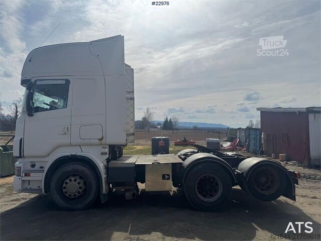 Standard tractor Scania R500 6x2 tractor unit. Repair object.