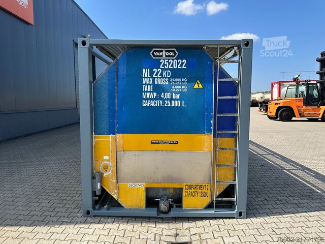 Contentor Van Hool 20FT ISO 25.00L / 2 comp (2x 12.500L) /IMO-1 / ...