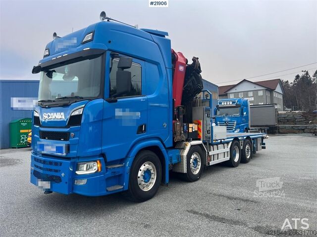 Автокран Scania R580 8x2 crane truck w/ 95t/m hmf crane, jib, winc