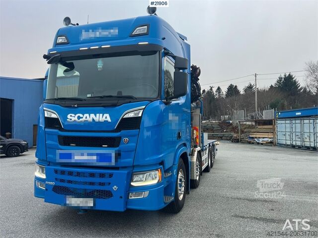 Автокран Scania R580 8x2 crane truck w/ 95t/m hmf crane, jib, winc