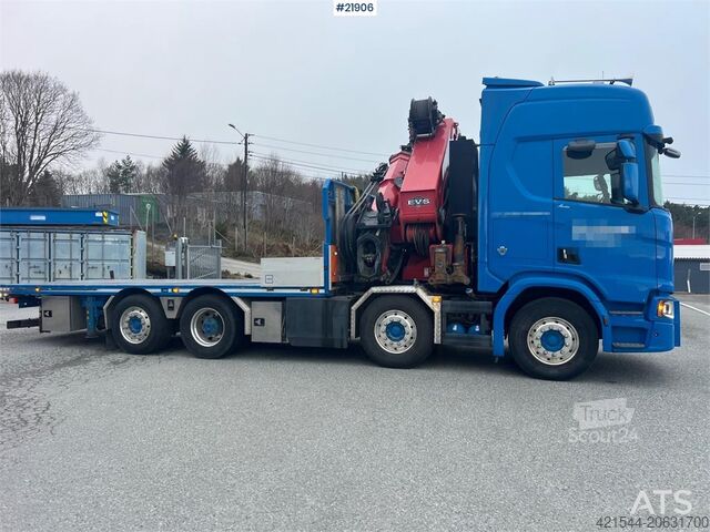 Автокран Scania R580 8x2 crane truck w/ 95t/m hmf crane, jib, winc