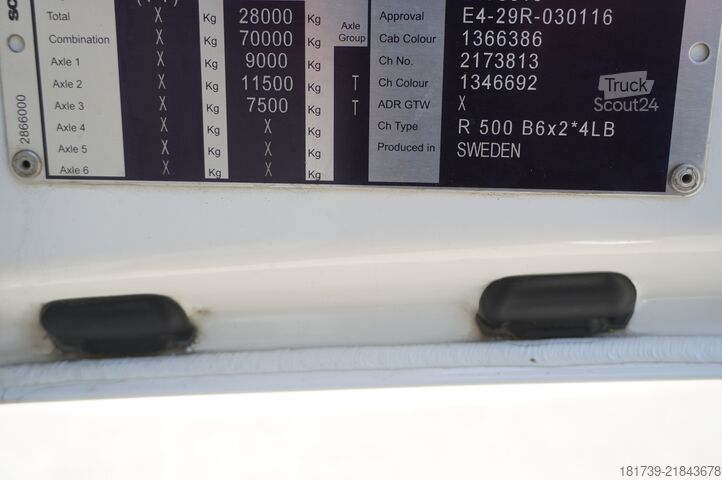 Refrižeratoru kravas automašīna SCANIA R500 Hook-Up Refrigerated Truck KIESLING