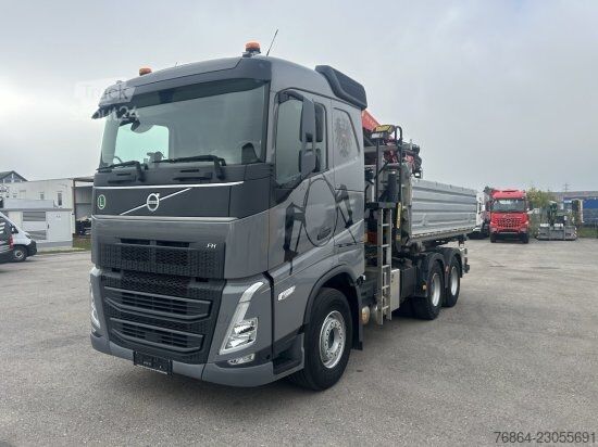 Üç taraflı damperli kamyon VOLVO FH 500 6X4 3-SEITEN KIPPER KRAN  MFCT HAMA KIPPER, PALFINGER PK 22000 RETARDER