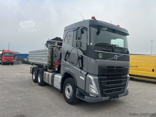 Üç taraflı damperli kamyon VOLVO FH 500 6X4 3-SEITEN KIPPER KRAN  MFCT HAMA KIPPER, PALFINGER PK 22000 RETARDER