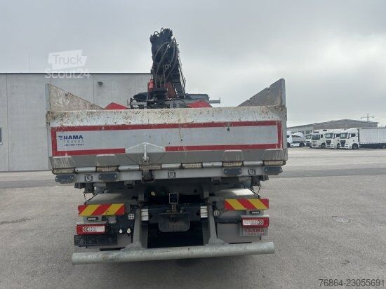 Üç taraflı damperli kamyon VOLVO FH 500 6X4 3-SEITEN KIPPER KRAN  MFCT HAMA KIPPER, PALFINGER PK 22000 RETARDER