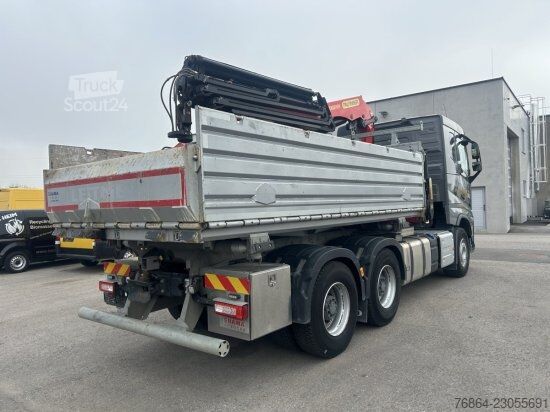 Üç taraflı damperli kamyon VOLVO FH 500 6X4 3-SEITEN KIPPER KRAN  MFCT HAMA KIPPER, PALFINGER PK 22000 RETARDER