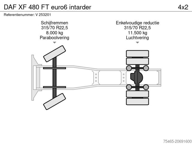 Standaard-SZM DAF XF 480 FT euro6 intarder