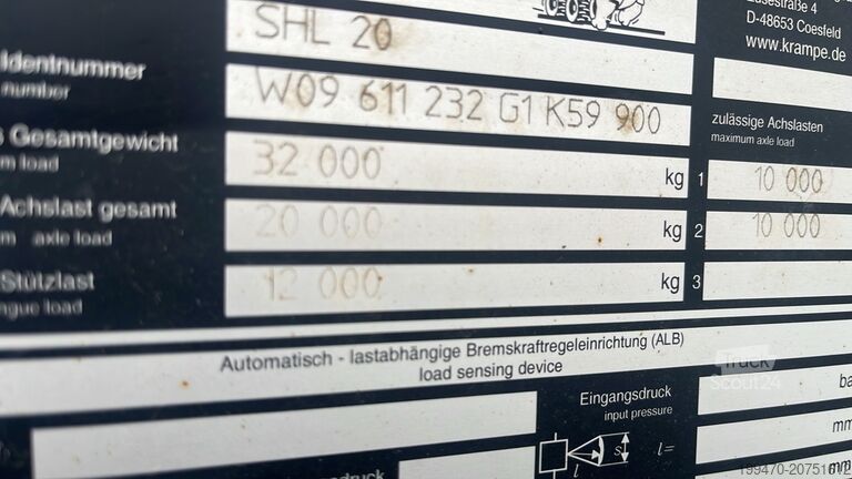 Roll Off-Tipper Truck Krampe SHL 20