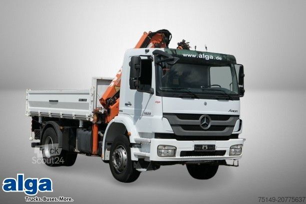 Üç taraflı damperli kamyon MERCEDES-BENZ 1829 K Axor, Atlas 116.3-A2L, AHK, Greifer,Klima