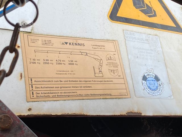 Semirimorchio aperto SCHWARZMÜLLER SPA 3/E | Kennis 16.000 Rollkran*Steinzange