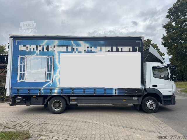 Flaklastbil med kapell MERCEDES-BENZ Atego 1221 / Schiebeplane + Dach / TOP