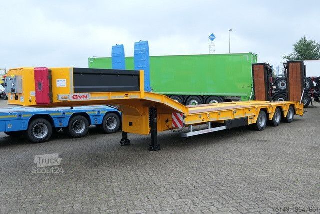 Low loader semitrailer GVN 3GVN, Gelenkt, Hydr. Rampen, Luft-Lift