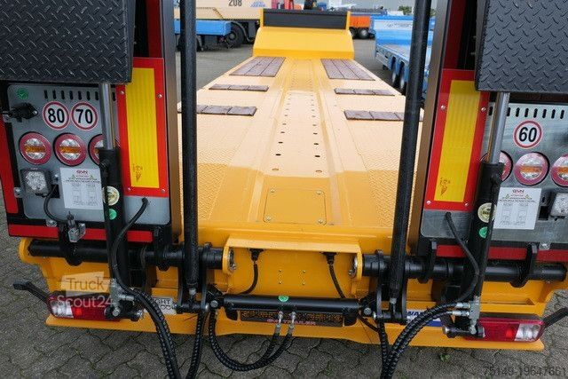 Low loader semitrailer GVN 3GVN, Gelenkt, Hydr. Rampen, Luft-Lift