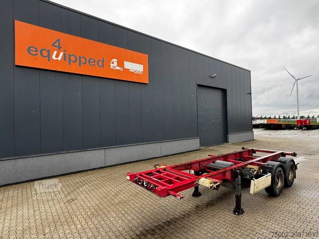 Transporte de contentores Krone 2-assig 20FT chassis, BPW + trommel, luchtverin...