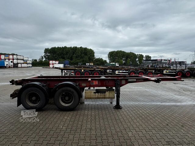 Transporte de contentores Krone 2-assig 20FT chassis, BPW + trommel, luchtverin...