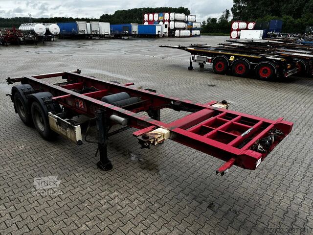 Transporte de contentores Krone 2-assig 20FT chassis, BPW + trommel, luchtverin...