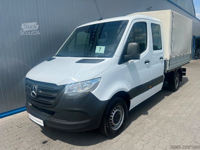 Gardinsided kassevogn MERCEDES-BENZ Sprinter 316 DOKA LANG PRITSCHE PLANE 6-SITZ AHK