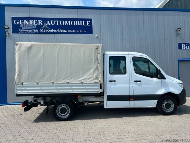 Gardinsided kassevogn MERCEDES-BENZ Sprinter 316 DOKA LANG PRITSCHE PLANE 6-SITZ AHK