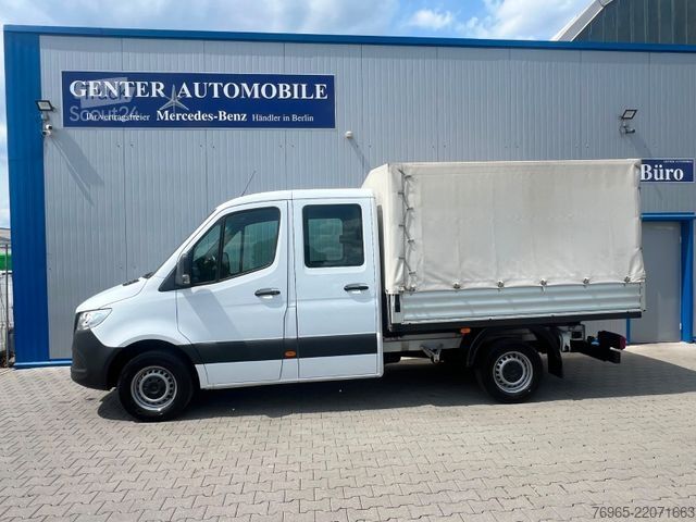 Gardinsided kassevogn MERCEDES-BENZ Sprinter 316 DOKA LANG PRITSCHE PLANE 6-SITZ AHK