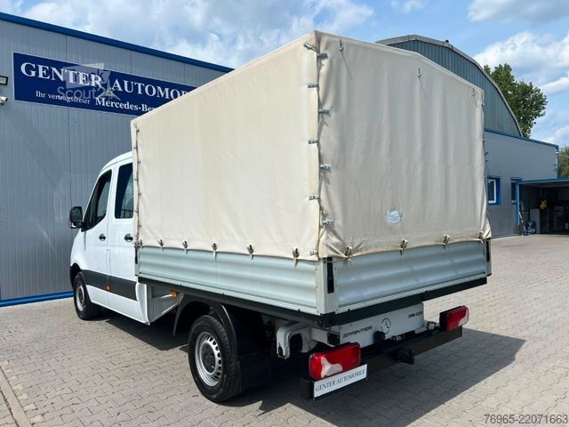 Gardinsided kassevogn MERCEDES-BENZ Sprinter 316 DOKA LANG PRITSCHE PLANE 6-SITZ AHK