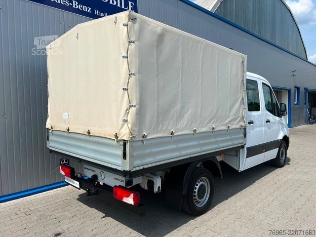 Gardinsided kassevogn MERCEDES-BENZ Sprinter 316 DOKA LANG PRITSCHE PLANE 6-SITZ AHK