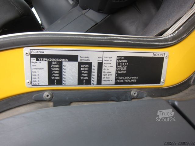 Camion benne SCANIA P400 LB 6x2/4 Gergen TAK Retarder Remote/Funk