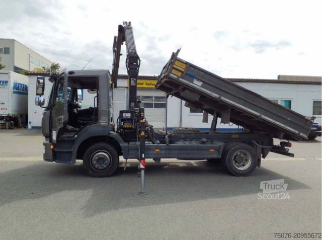 Тристранен самосвал MERCEDES-BENZ Atego MB 1223 K Kran Hiab 077B-2 HIDUO Funk AHK