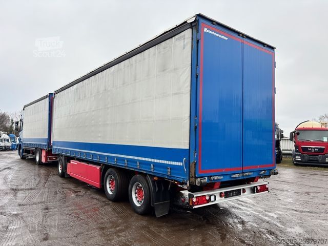 Platós teherautó ponyvával SCANIA R500 Komplettzug*Retarder*Edscha*Voll-Luft*SAF