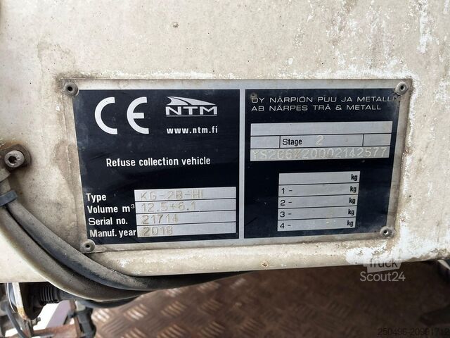 Camion poubelle Scania G 370 6x2/4 NTM KG-2B-HB  12,5+6,1 m3