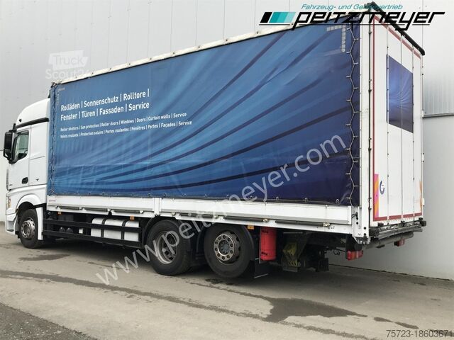 Camion plateau avec bâche Mercedes-Benz Actros 2542 LL Pritsche, EU 6, Klima, Standklima,