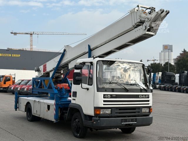 Camion équipé d'une grue DAF AE 45CE*Alu-kran Klaas 28/7*Dachdecker* Montage*