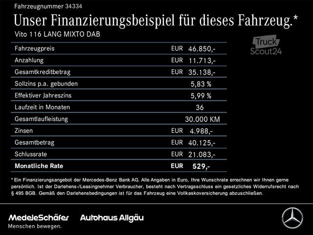 Βαν MERCEDES-BENZ Vito 116 LANG MIXTO DAB 5SITZE 2xSCHIEBETÜR AHK