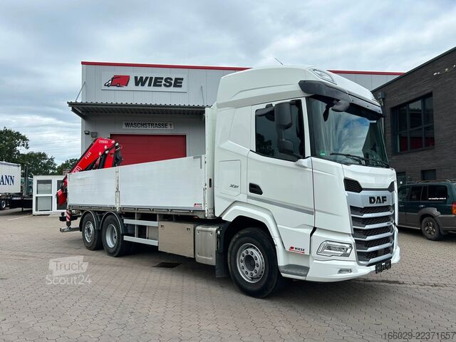 Camion cu platformă DAF XF 480 Baustoffpritsche mit Fassi Ladekran F235