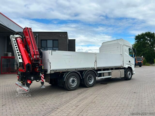 Camion cu platformă DAF XF 480 Baustoffpritsche mit Fassi Ladekran F235