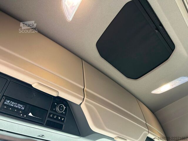 Macara montată pe camion DAF XF 480 Baustoffpritsche mit Fassi Ladekran F235