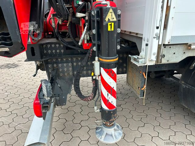 Macara montată pe camion DAF XF 480 Baustoffpritsche mit Fassi Ladekran F235