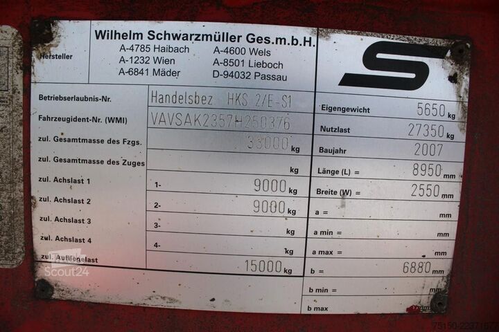 Sklápací náves SCHWARZMÜLLER HKS 2/E-S1 Kippmulde 24 m³ Nr.: 376